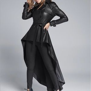 High Low Faux Leather Trench Coat 🧥